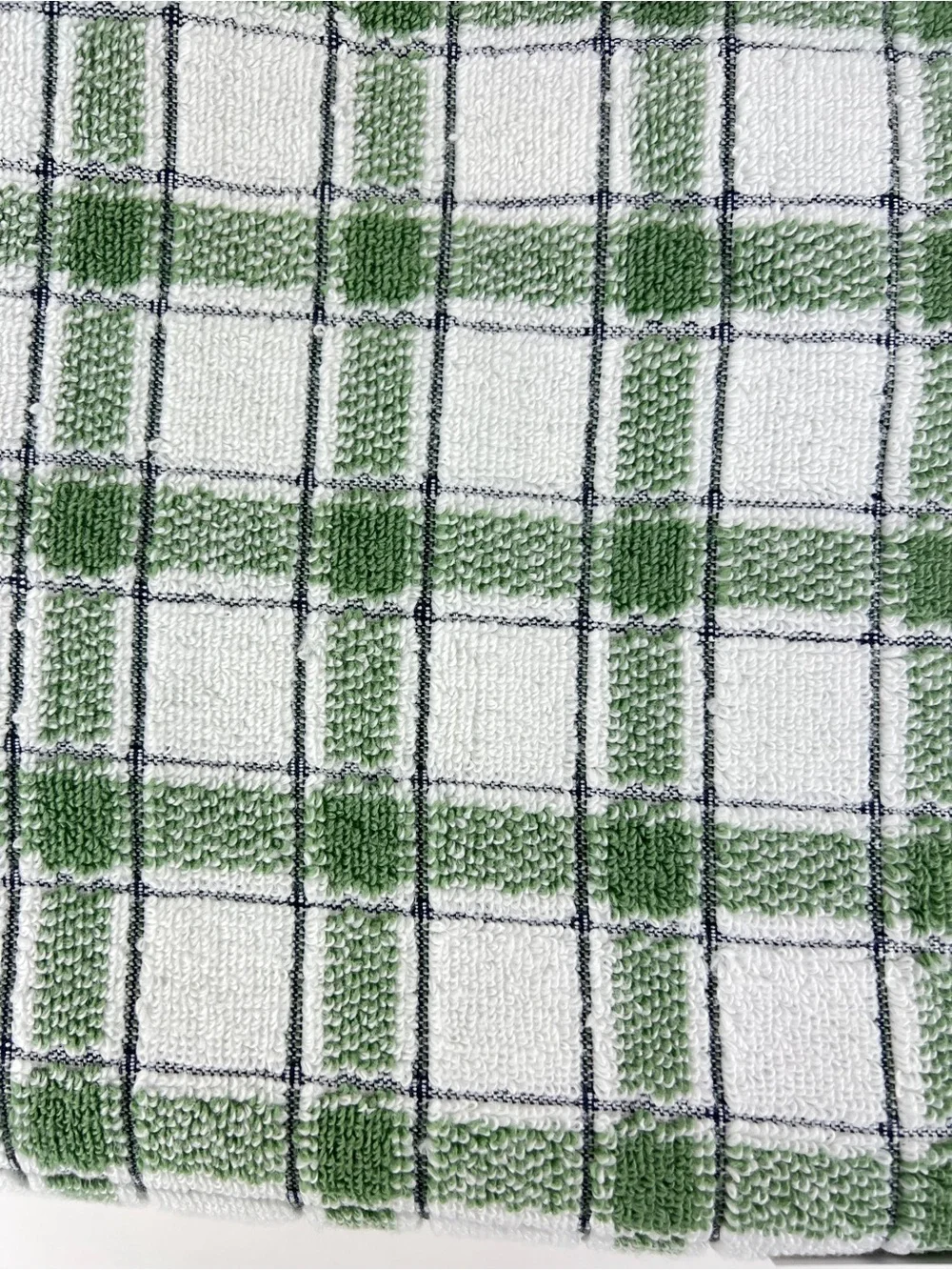 Kassa Spa Kassatex Bath Towel Set Green White Black Stripe Soft Cotton 8 Pc NEW